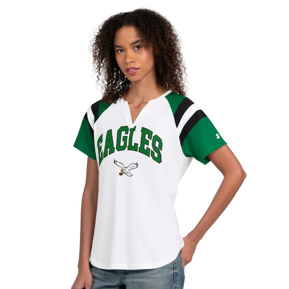 Philadelphia Eagles Starter Women's Game On Notch Neck T-Shirt - White outlet