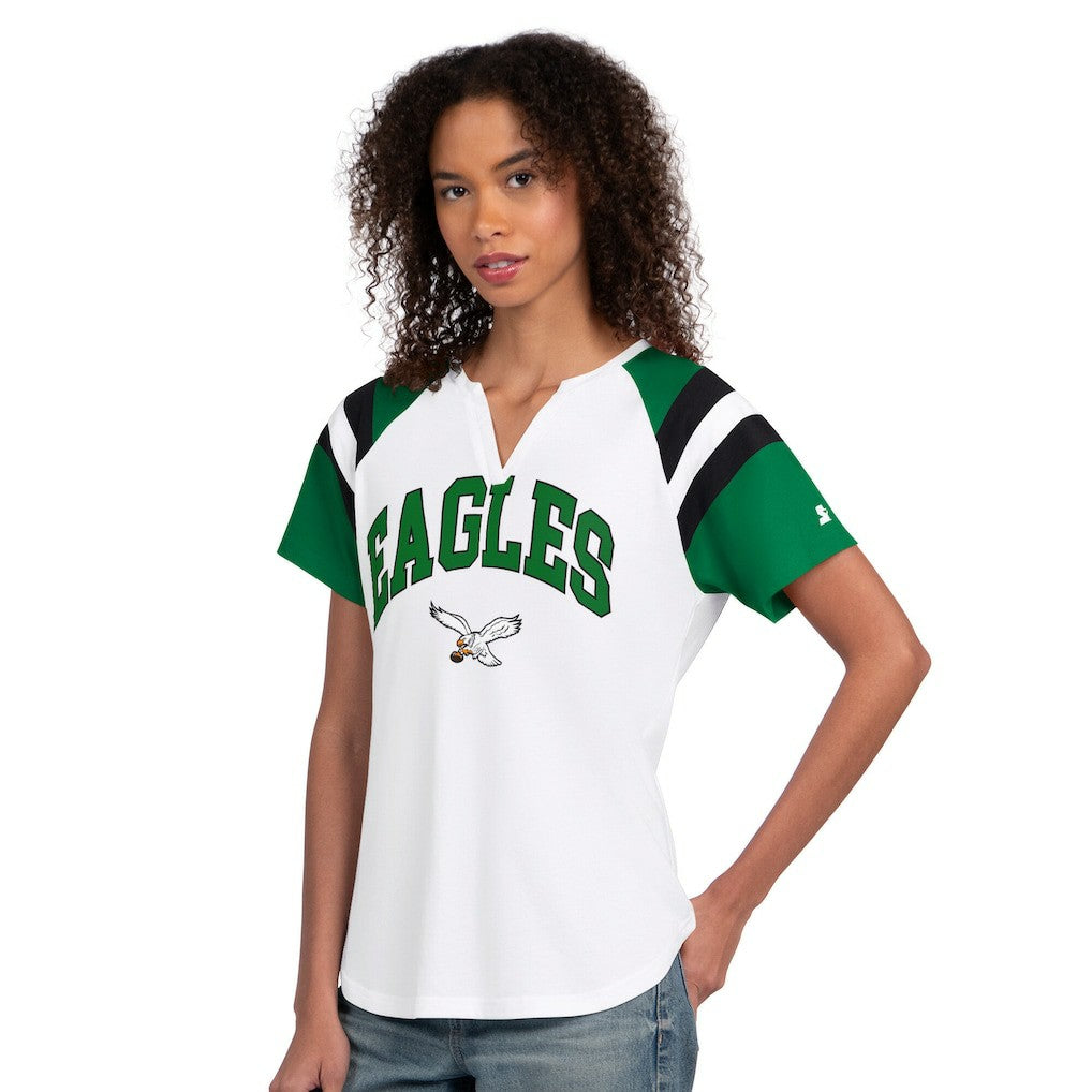 Philadelphia Eagles Starter Women's Game On Notch Neck T-Shirt - White outlet