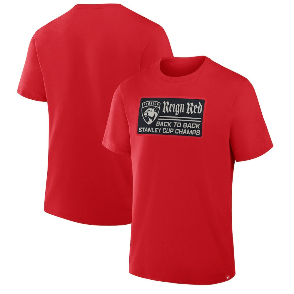 Florida Panthers Back-To-Back Stanley Cup Champions Reign Red T-Shirt Red