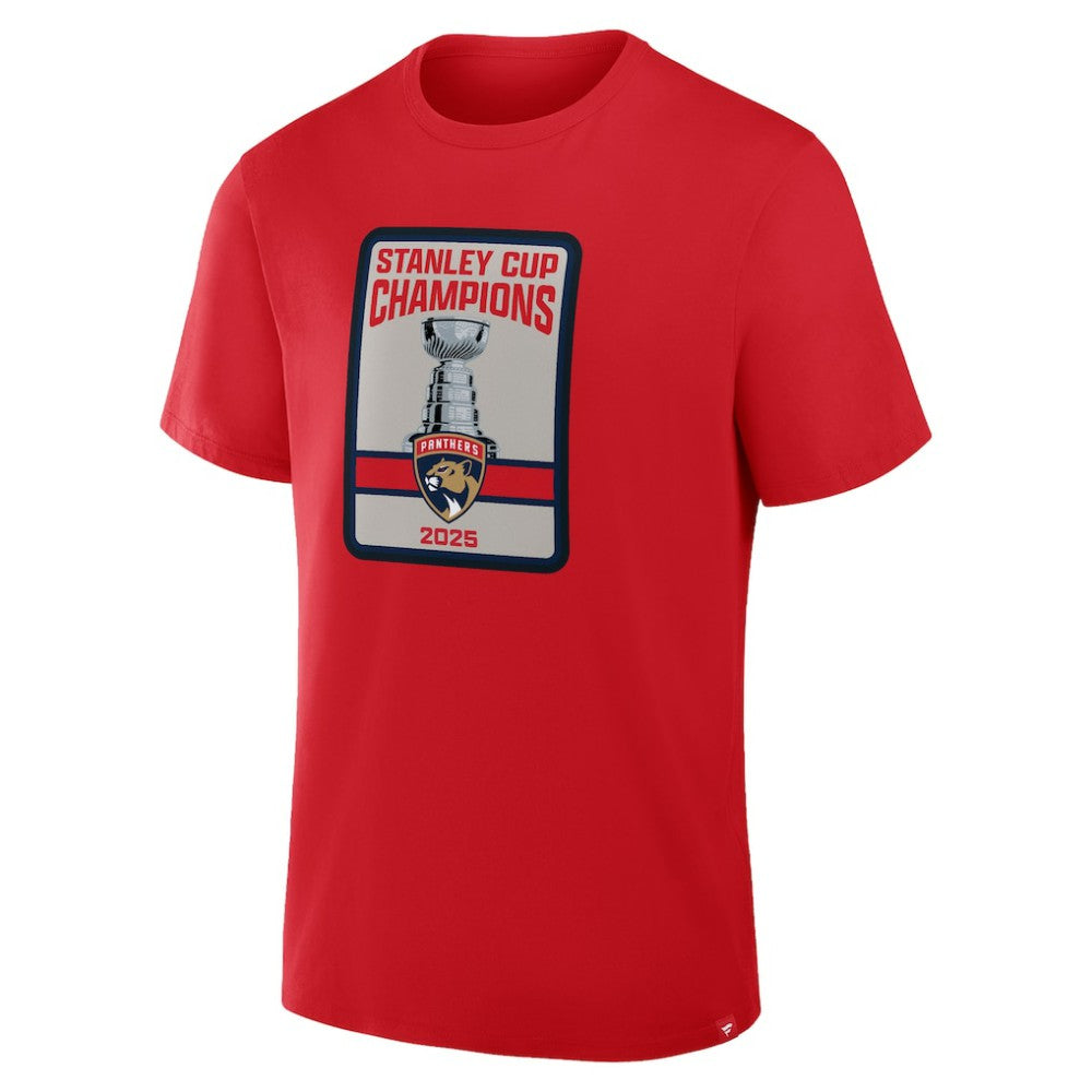 Florida Panthers 2025 Stanley Cup Champions Banner Raising T-Shirt Red