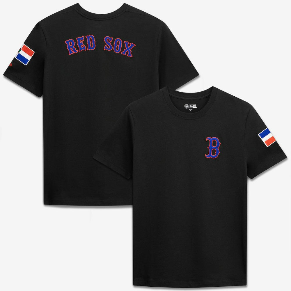 Boston Red Sox Dominican Republic Country Flag T-Shirt - Black | New Era