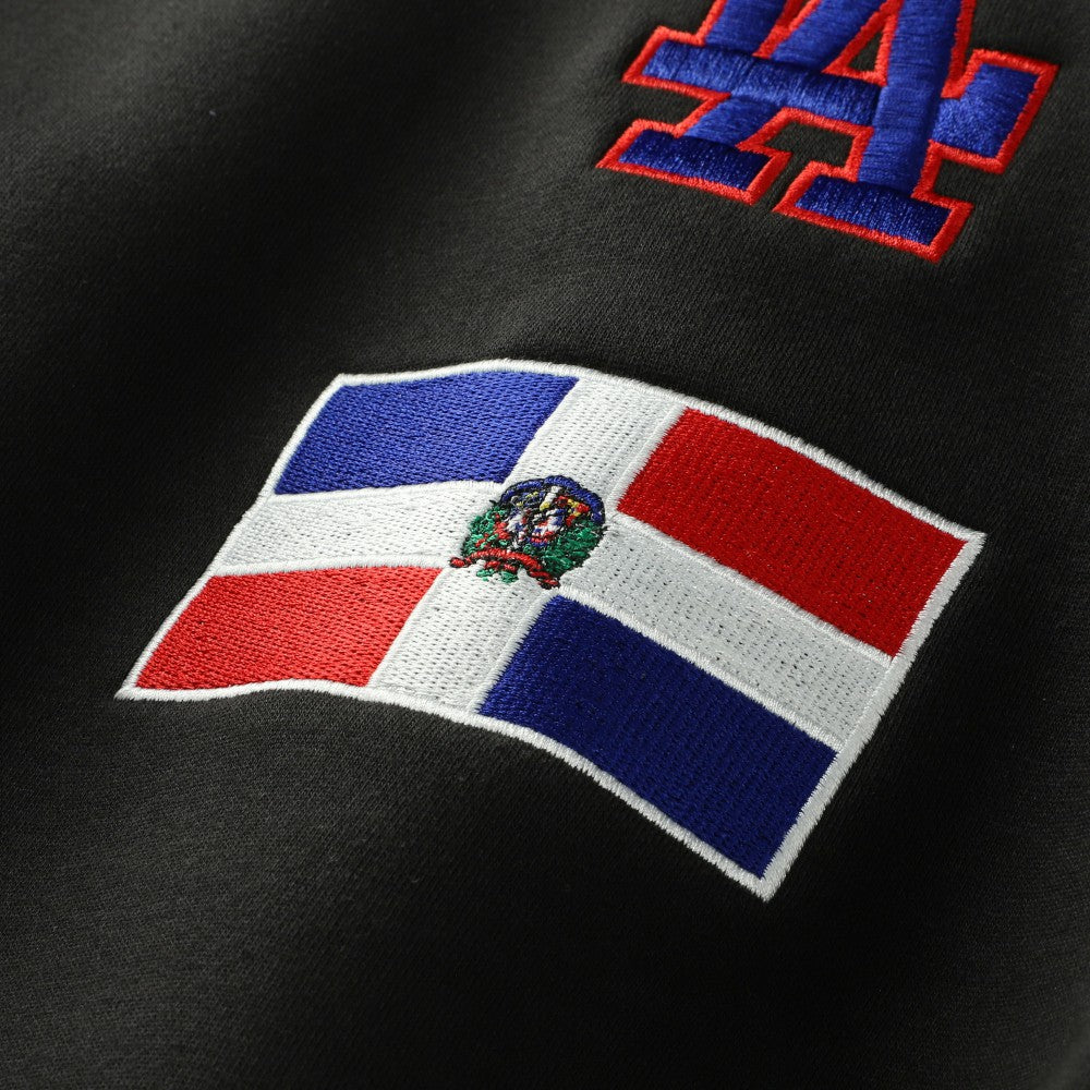 Los Angeles Dodgers Dominican Republic Country Flag Hoodie - Black | New Era