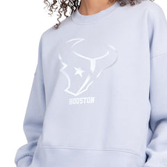 Houston Texans Starter Women's Travel Pastels Boxy Fleece Sweatshirt - Light Blue sale
