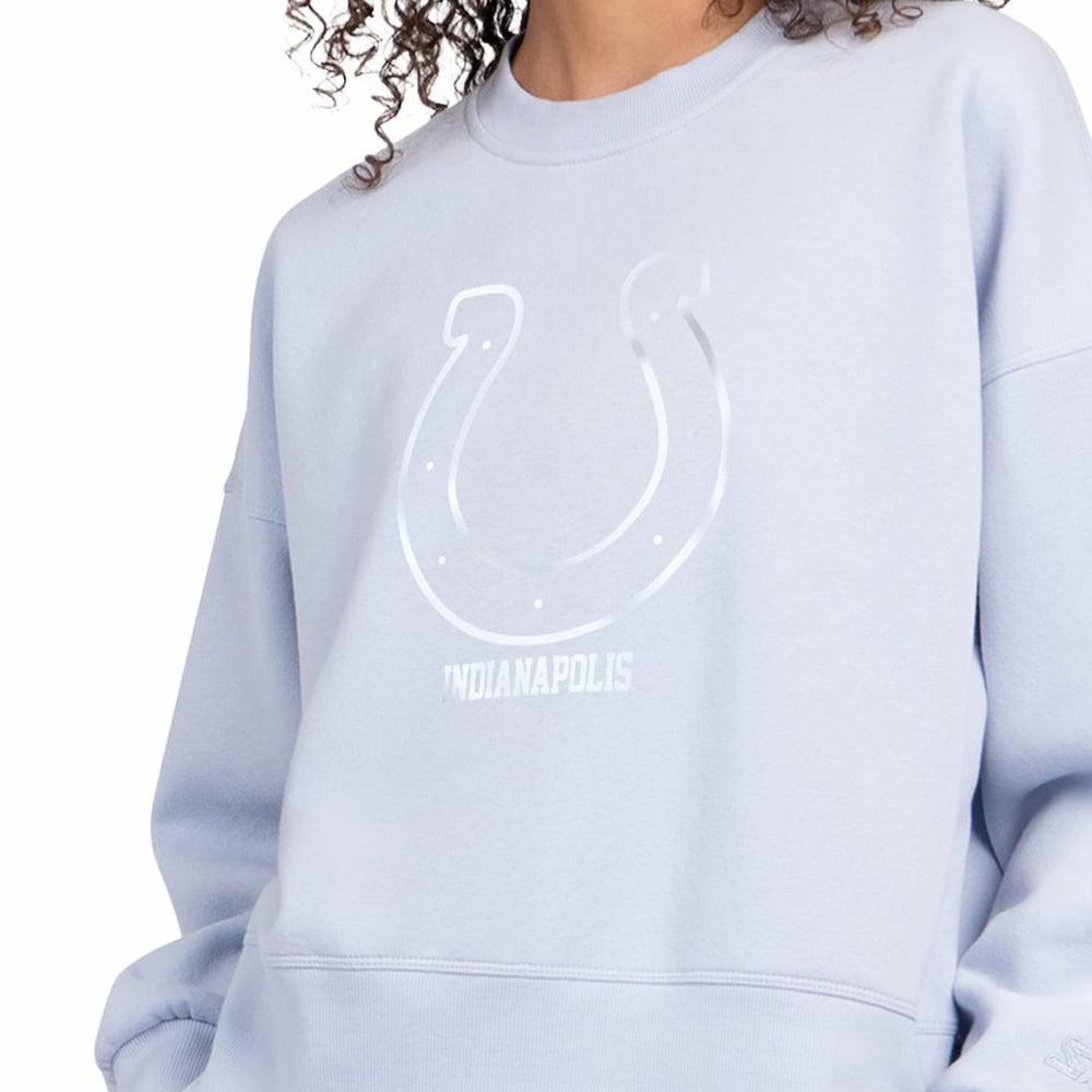 Indianapolis Colts Starter Women's Travel Pastels Boxy Fleece Sweatshirt - Light Blue on sale