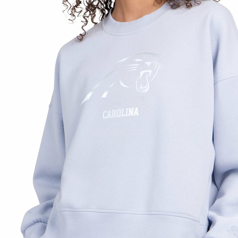 Carolina Panthers Starter Women's Travel Pastels Boxy Fleece Sweatshirt - Light Blue online
