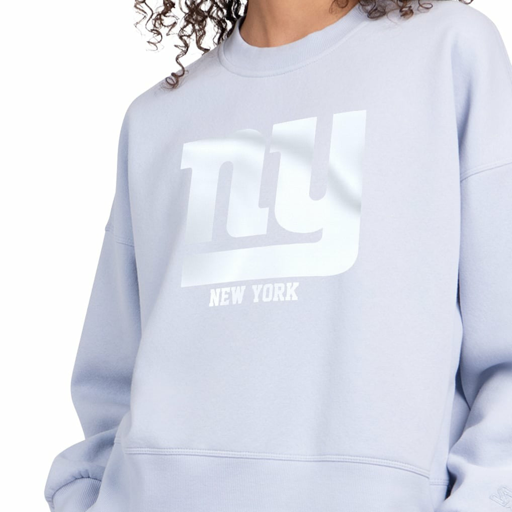 New York Giants Starter Women's Travel Pastels Boxy Fleece Sweatshirt - Light Blue outlet