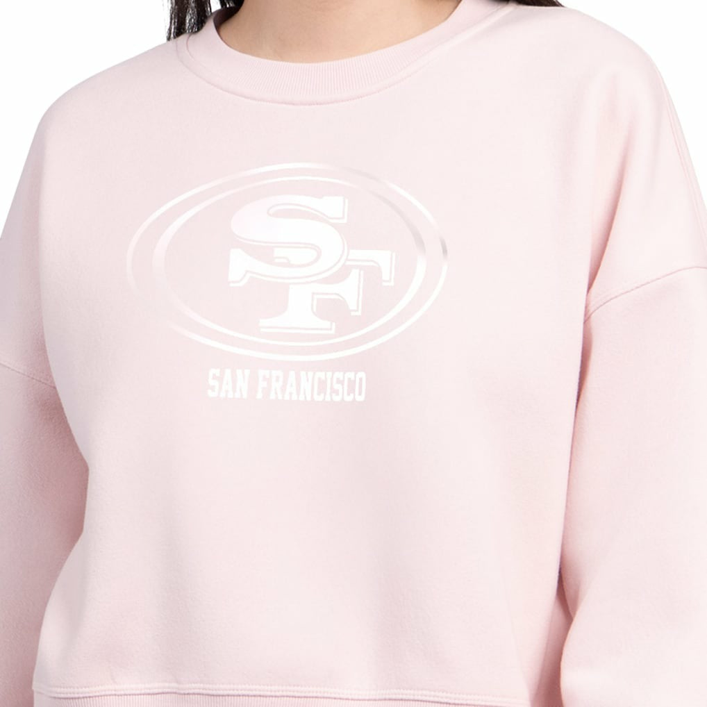 San Francisco 49ers Starter Women's Travel Pastels Boxy Fleece Sweatshirt - Light Pink cheap