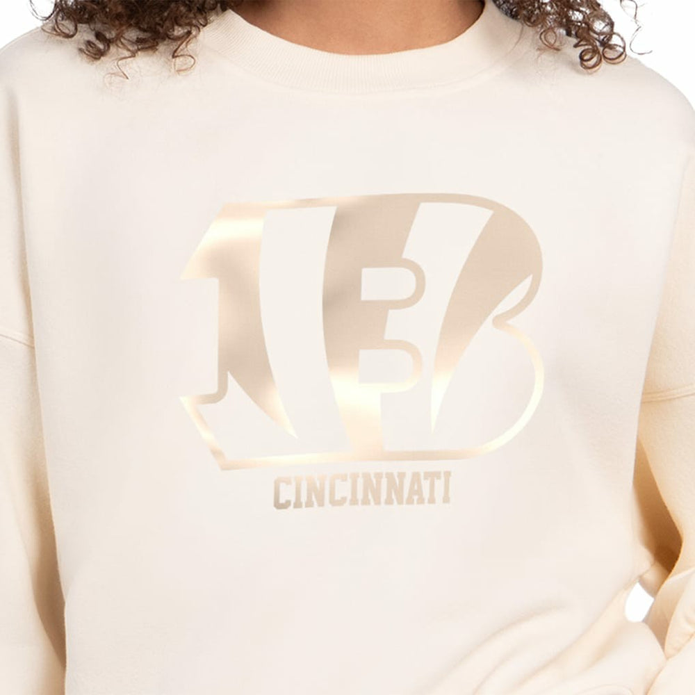 Cincinnati Bengals Starter Women's Travel Pastels Boxy Fleece Sweatshirt - Cream online