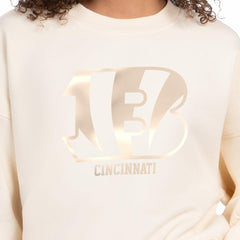 Cincinnati Bengals Starter Women's Travel Pastels Boxy Fleece Sweatshirt - Cream online