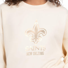 New Orleans Saints Starter Women's Travel Pastels Boxy Fleece Sweatshirt - Cream outlet