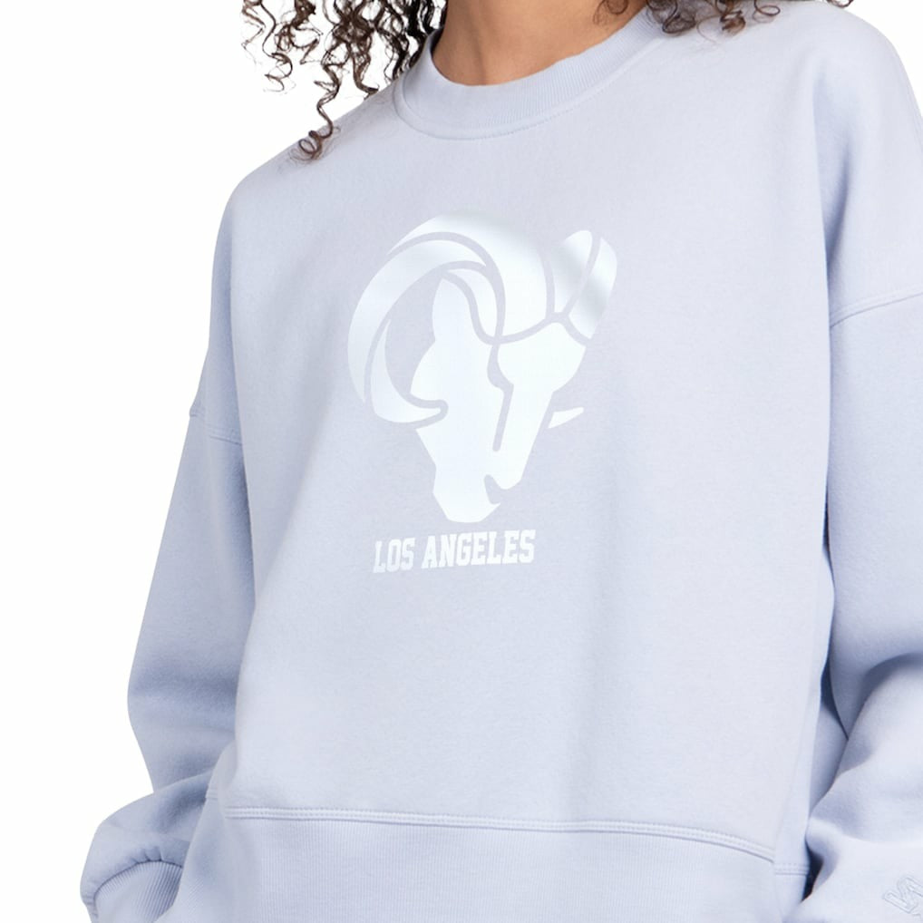Los Angeles Rams Starter Women's Travel Pastels Boxy Fleece Sweatshirt - Light Blue cheap