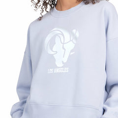 Los Angeles Rams Starter Women's Travel Pastels Boxy Fleece Sweatshirt - Light Blue cheap