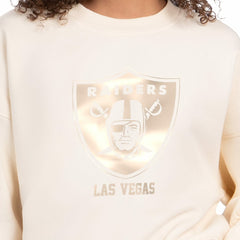 Las Vegas Raiders Starter Women's Travel Pastels Boxy Fleece Sweatshirt - Cream sale