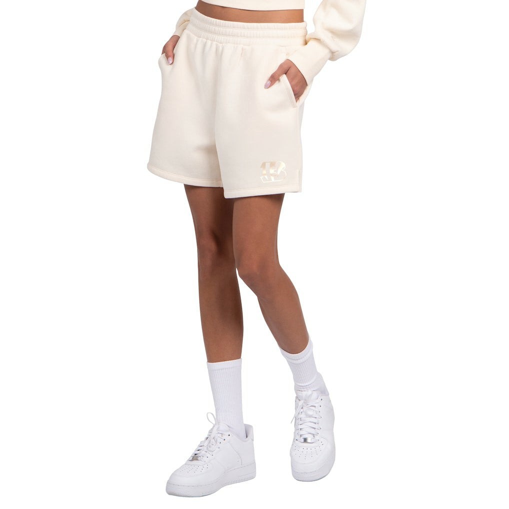 Cincinnati Bengals Starter Women's Travel Pastels Fleece Short - Cream outlet