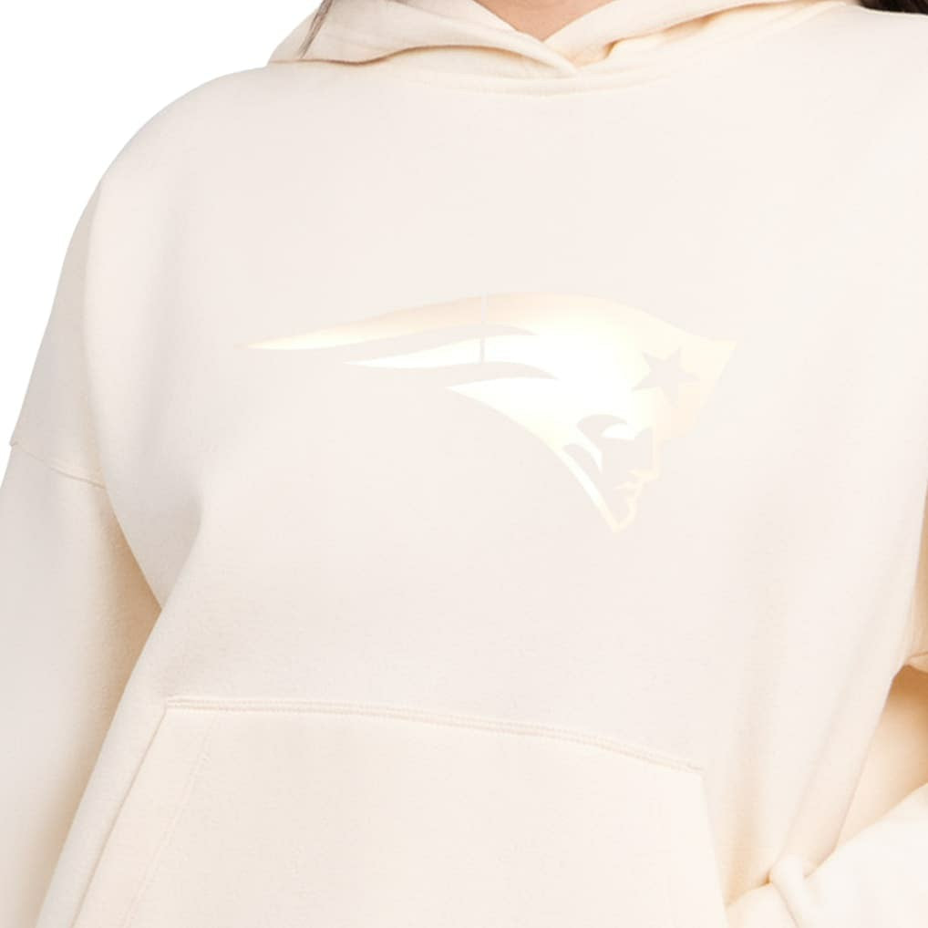 New England Patriots Starter Women's Pastel Relaxed Travel Hoodie - Cream sale