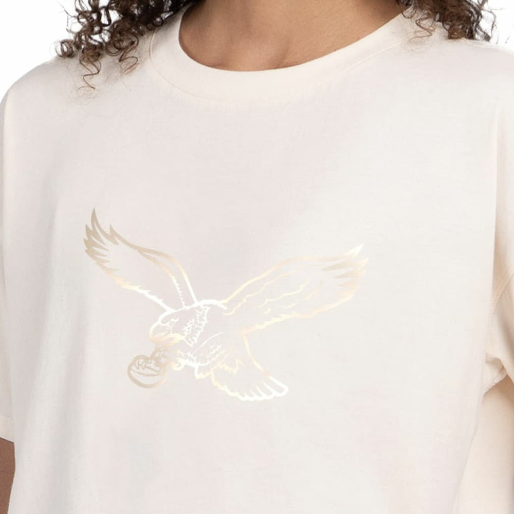 Philadelphia Eagles Starter Women's Pastel Travel Boxy Cropped T-Shirt - Cream on sale