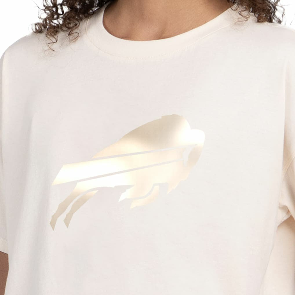 Buffalo Bills Starter Women's Pastel Travel Boxy Cropped T-Shirt - Cream discount