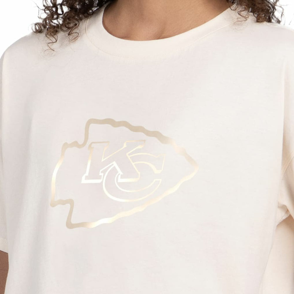 Kansas City Chiefs Starter Women's Pastel Travel Boxy Cropped T-Shirt - Cream cheap