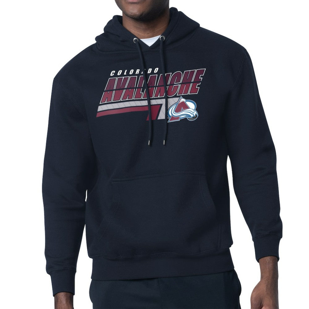 Colorado Avalanche Starter Logo Push Fleece Hoodie Navy