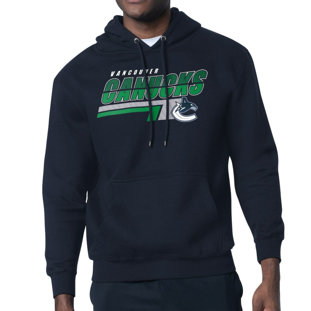 Vancouver Canucks Starter Logo Push Fleece Hoodie Blue