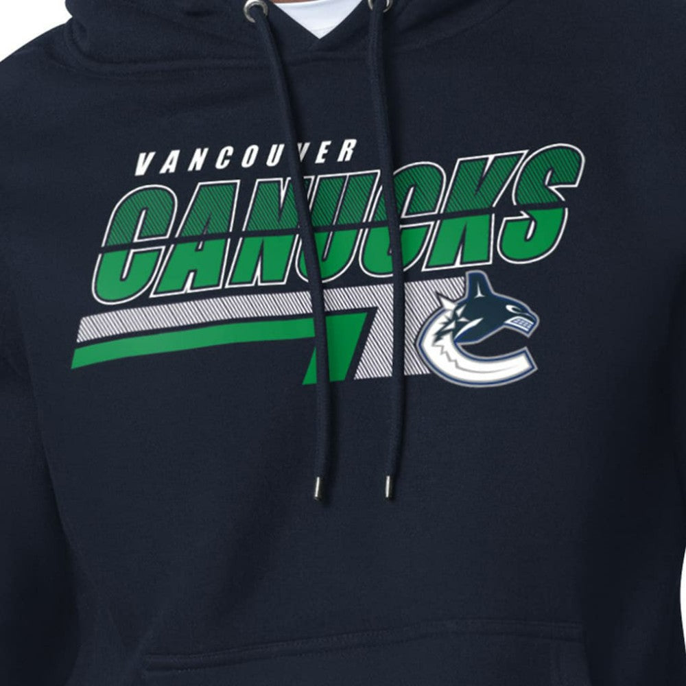 Vancouver Canucks Starter Logo Push Fleece Hoodie Blue