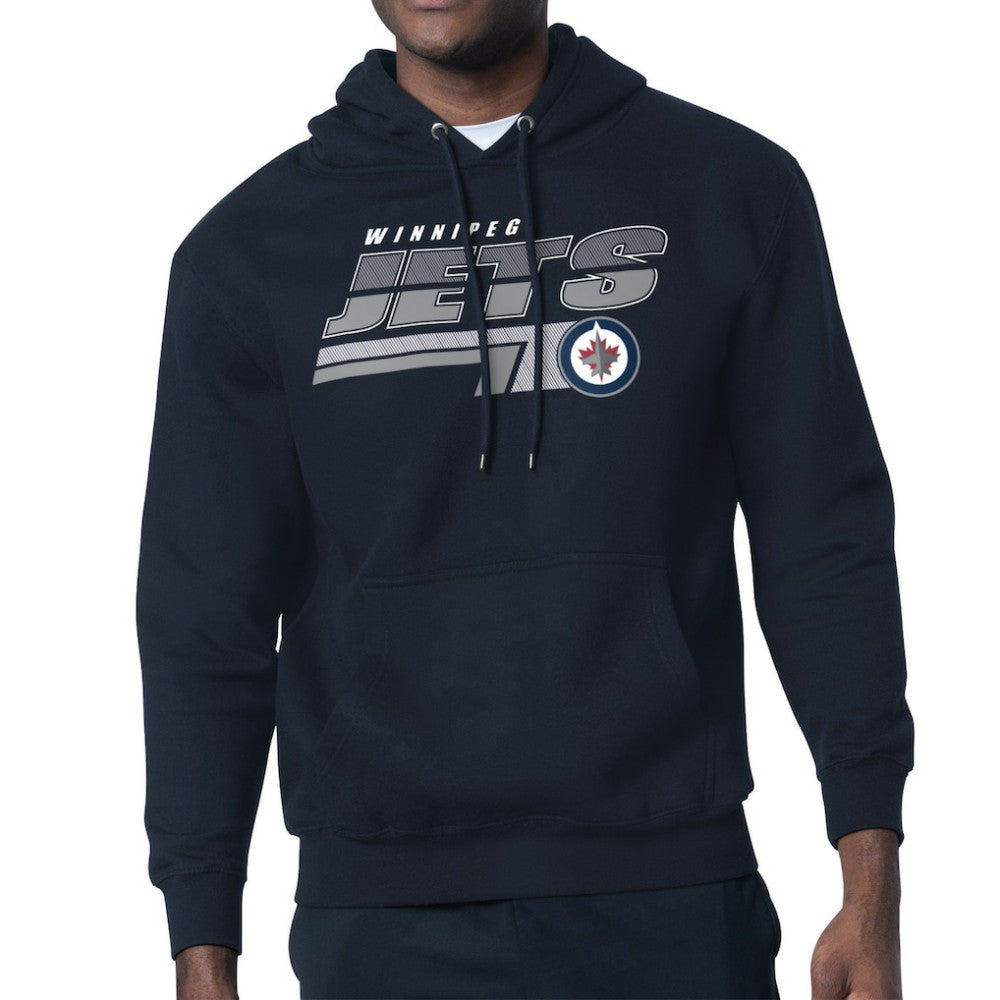 Winnipeg Jets Starter Logo Push Fleece Hoodie Navy
