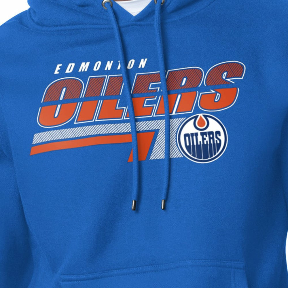 Edmonton Oilers Starter Logo Push Fleece Hoodie Royal