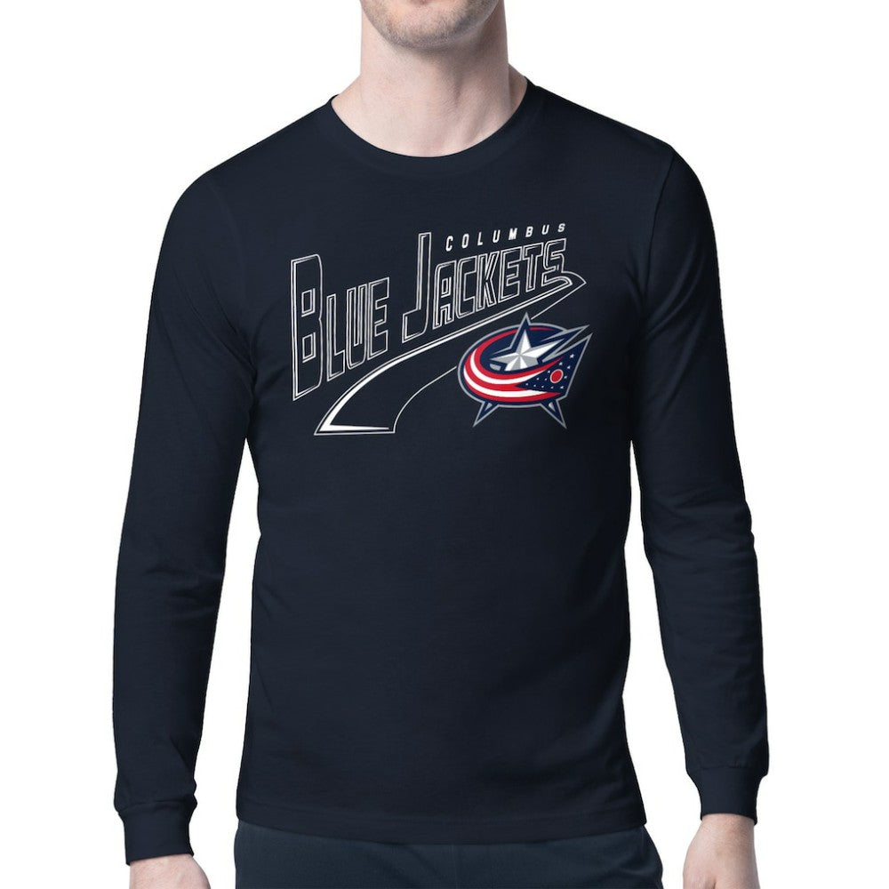 Columbus Blue Jackets Starter Modern Tailsweep Long Sleeve T-Shirt Navy