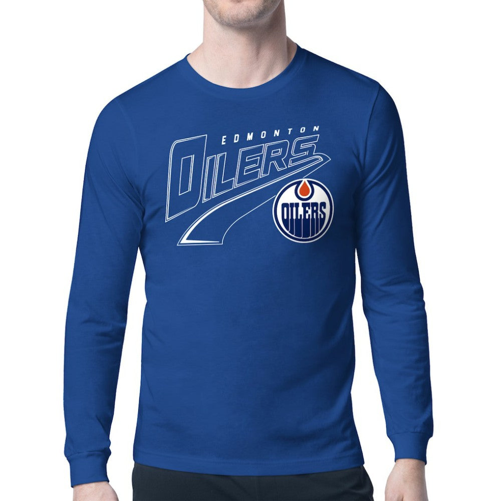 Edmonton Oilers Starter Modern Tailsweep Long Sleeve T-Shirt Royal
