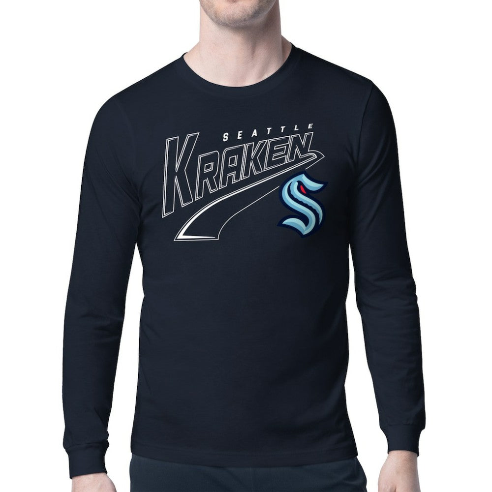 Seattle Kraken Starter Modern Tailsweep Long Sleeve T-Shirt Deep Sea Blue