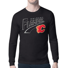 Calgary Flames Starter Modern Tailsweep Long Sleeve T-Shirt Black