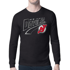 New Jersey Devils Starter Modern Tailsweep Long Sleeve T-Shirt Black