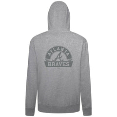 Atlanta Braves Levelwear Podium Chenille Logo Full-Zip Hoodie - Heather Gray