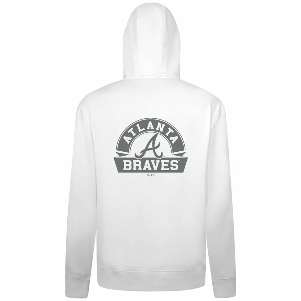 Atlanta Braves Levelwear Podium Chenille Logo Full-Zip Hoodie - White