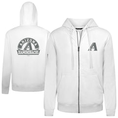 Arizona Diamondbacks Levelwear Podium Chenille Logo Full-Zip Hoodie - White