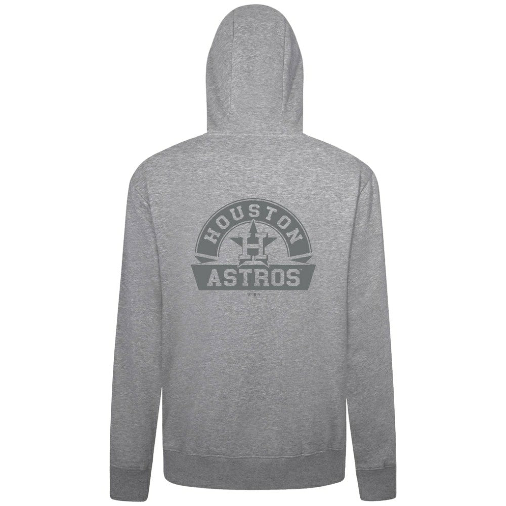Houston Astros Levelwear Podium Chenille Logo Full-Zip Hoodie - Heather Gray
