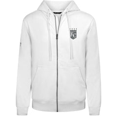 Kansas City Royals Levelwear Podium Chenille Logo Full-Zip Hoodie - White