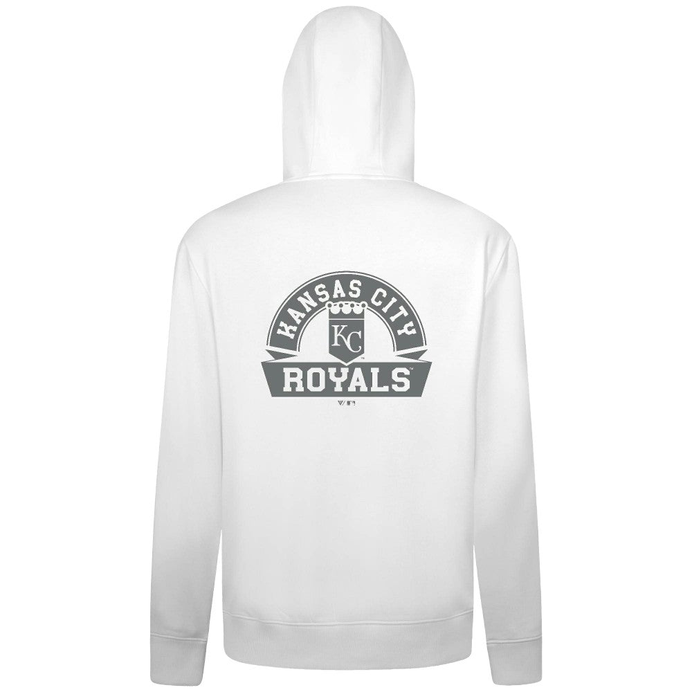 Kansas City Royals Levelwear Podium Chenille Logo Full-Zip Hoodie - White