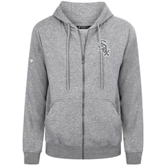 Chicago White Sox Levelwear Podium Chenille Logo Full-Zip Hoodie - Heather Gray