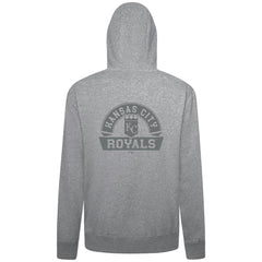 Kansas City Royals Levelwear Podium Chenille Logo Full-Zip Hoodie - Heather Gray