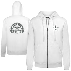 Houston Astros Levelwear Podium Chenille Logo Full-Zip Hoodie - White