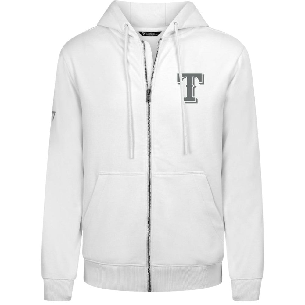 Texas Rangers Levelwear Podium Banner Arch Full-Zip Hoodie - White