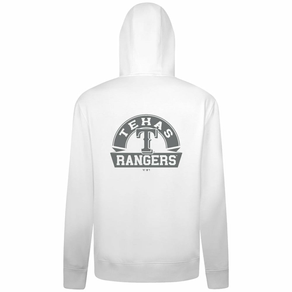 Texas Rangers Levelwear Podium Banner Arch Full-Zip Hoodie - White