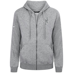 New York Mets Levelwear Podium Banner Arch Full-Zip Hoodie - Heather Gray