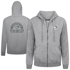 Toronto Blue Jays Levelwear Podium Banner Arch Full-Zip Hoodie - Heather Gray
