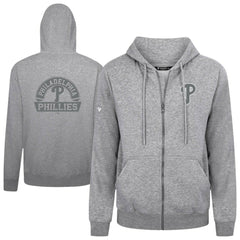 Philadelphia Phillies Levelwear Podium Banner Arch Full-Zip Hoodie - Heather Gray