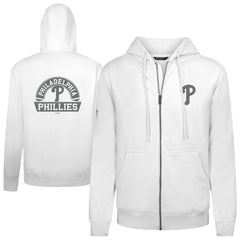 Philadelphia Phillies Levelwear Podium Banner Arch Full-Zip Hoodie - White