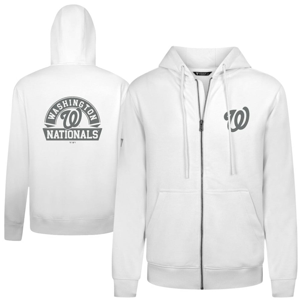 Washington Nationals Levelwear Podium Banner Arch Full-Zip Hoodie - White
