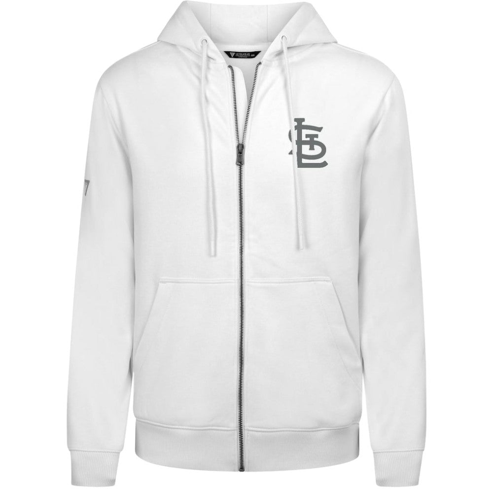 St. Louis Cardinals Levelwear Podium Banner Arch Full-Zip Hoodie - White