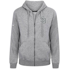 San Diego Padres Levelwear Podium Banner Arch Full-Zip Hoodie - Heather Gray